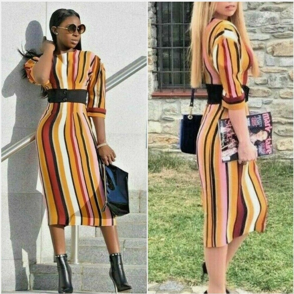 Zara Midi Striped Studio Dress - Picture 7 of 15